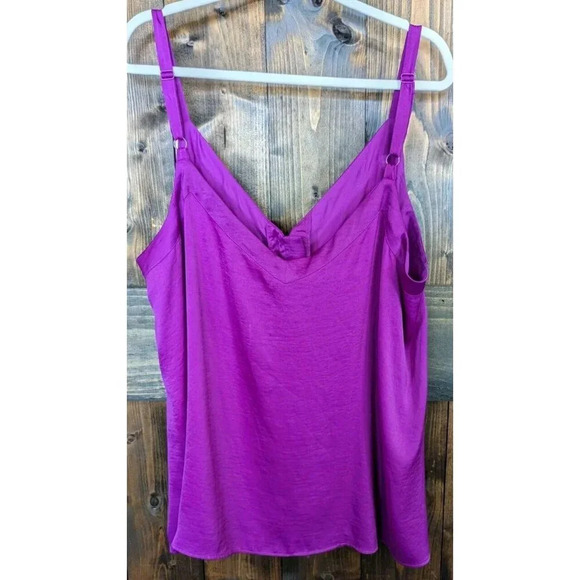 Torrid Sophie Fuchsia Button Loop Silky Tank Top Adjustable Straps Women's 3X - Picture 2 of 7